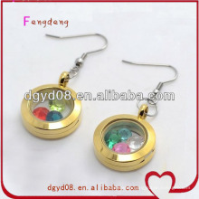 New drop photo frame gold earring wholesale